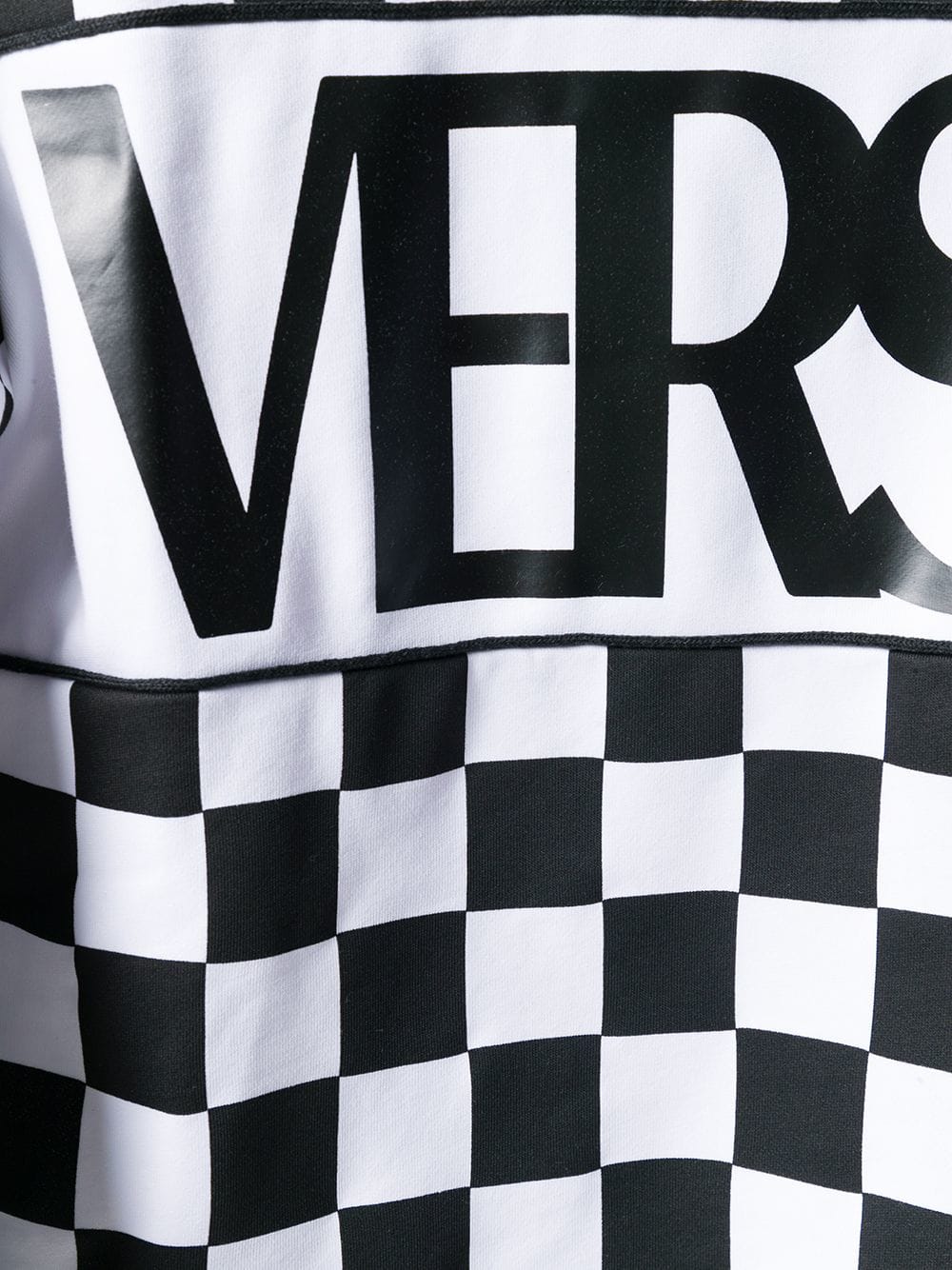 Black and White Checkered Logo - Versus logo checkered sweatshirt B7088 BLACK WHITE luxury HOKOVC