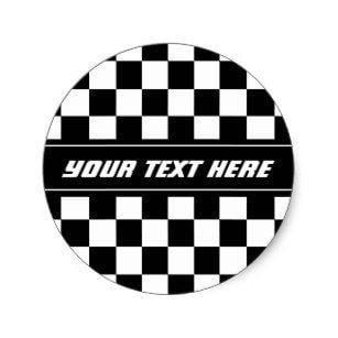 Black and White Checkered Logo - Black And White Checkered Stickers & Labels