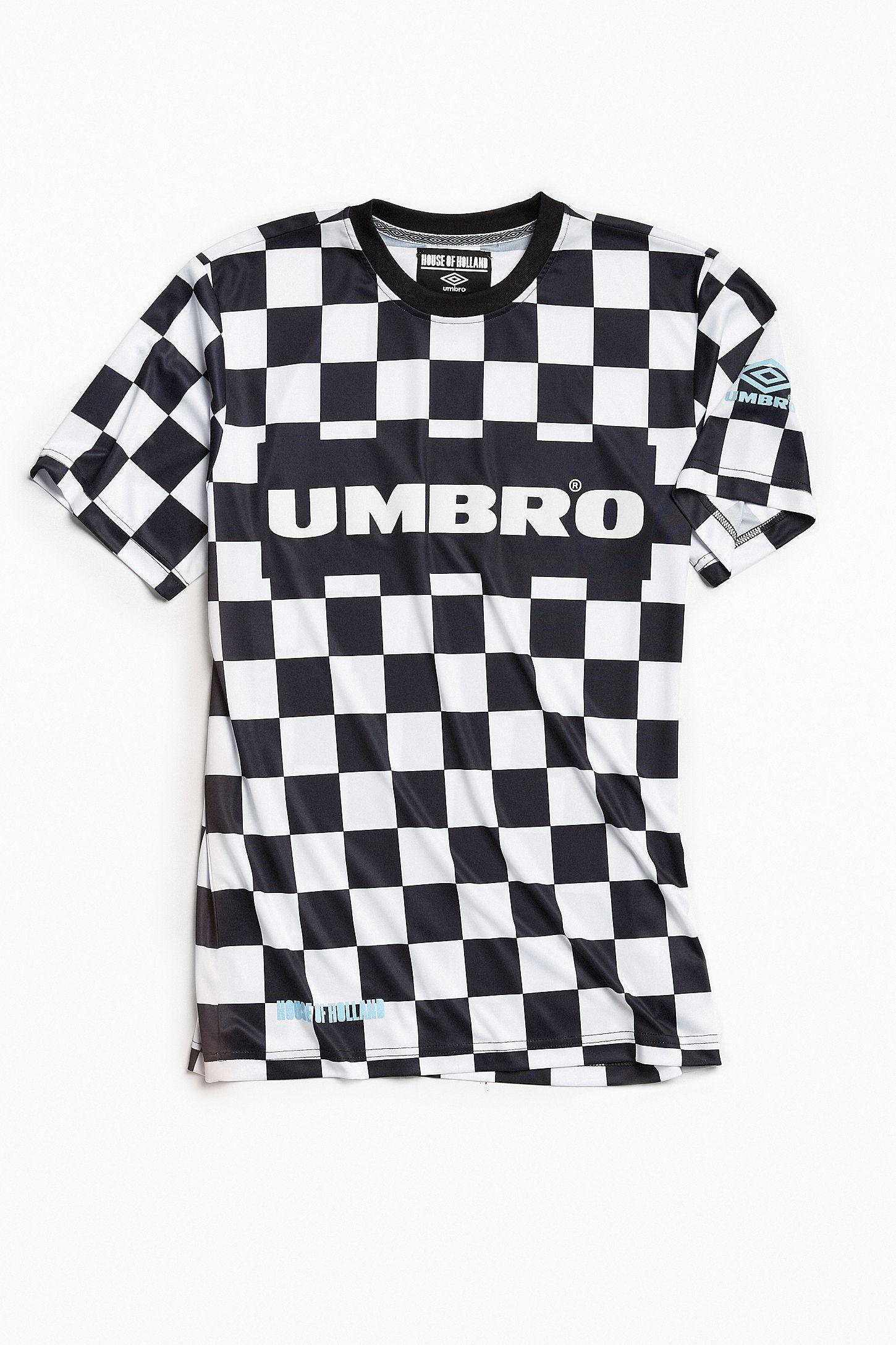 Black and White Checkered Logo - Umbro X House Of Holland Black + White Checkered Football Jersey ...