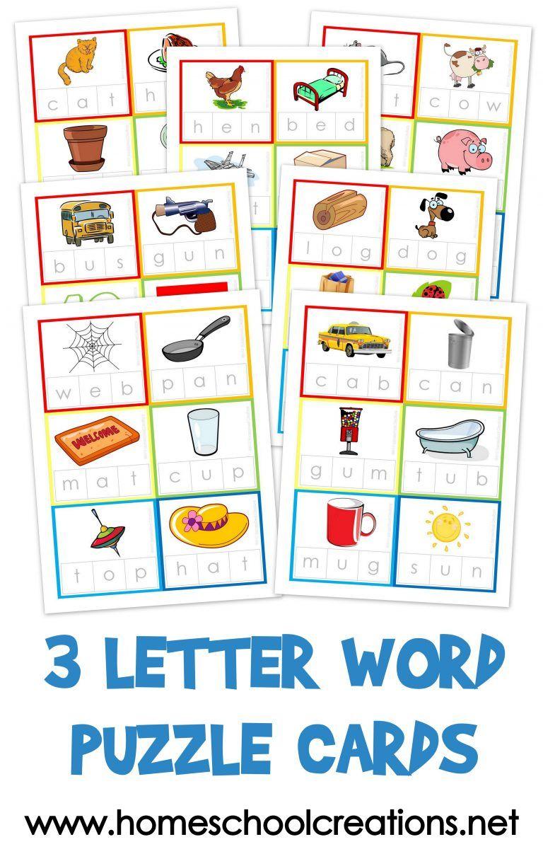 3 Letter Word Logo - Three Letter Word Cards Free Printable. Kindergarten Stuff