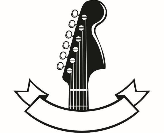 Guitar Logo - Guitar Logo 2 Banner Head Strings Musical Instrument Rock N | Etsy