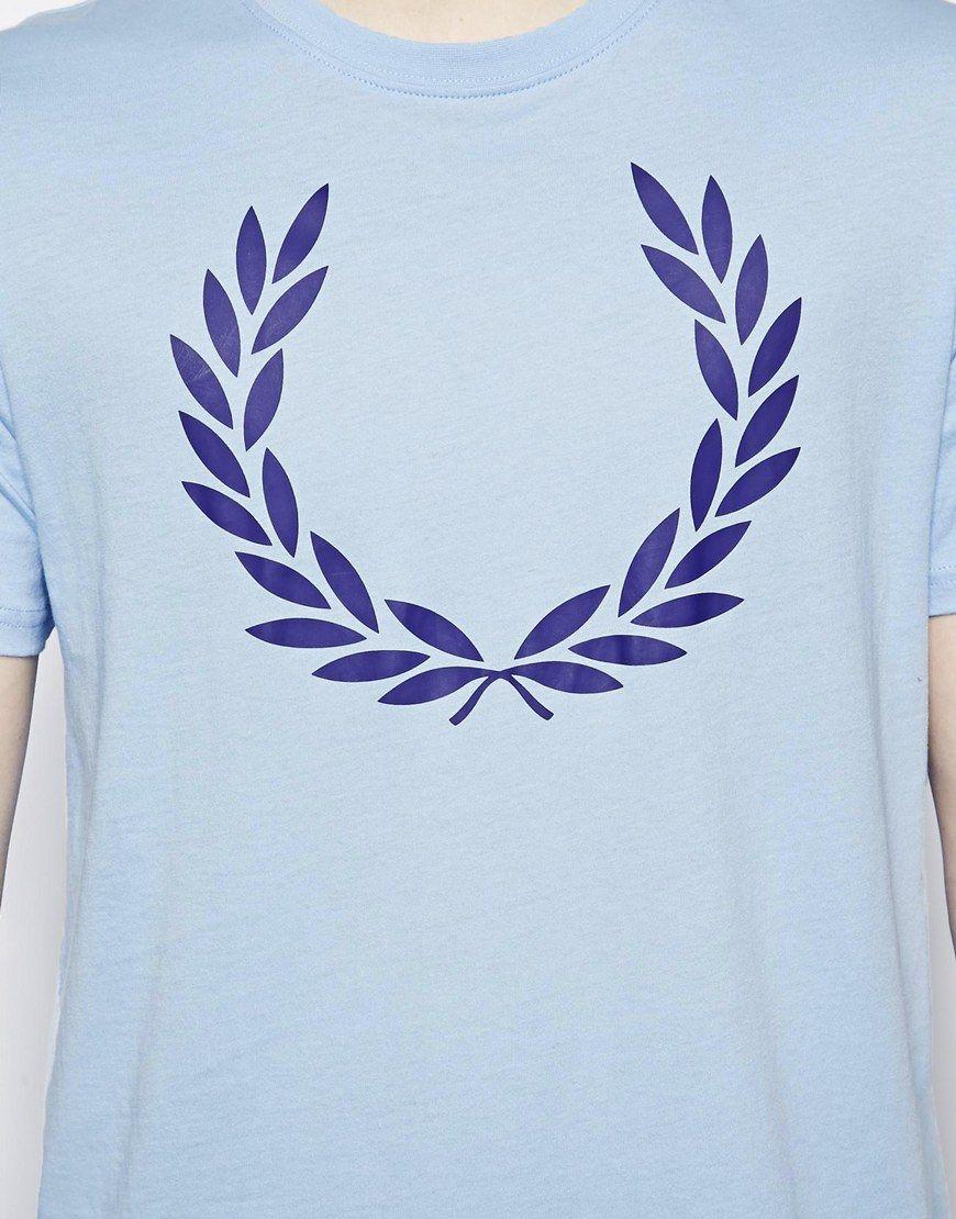 Blue Wreath Logo - Lyst - Fred Perry Tshirt Large Laurel Wreath Logo in Blue for Men