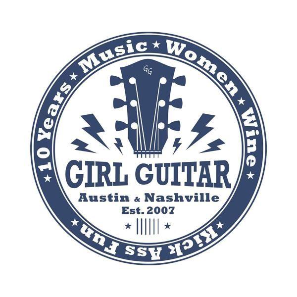 Guitar Logo - Girl Guitar - Logo Sticker - Bandwear