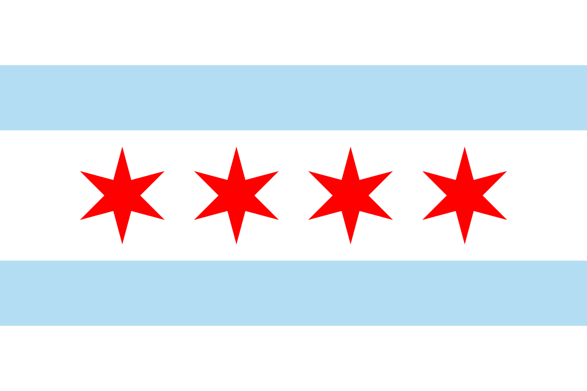 Blue Flag with Stars Logo - Flag of Chicago