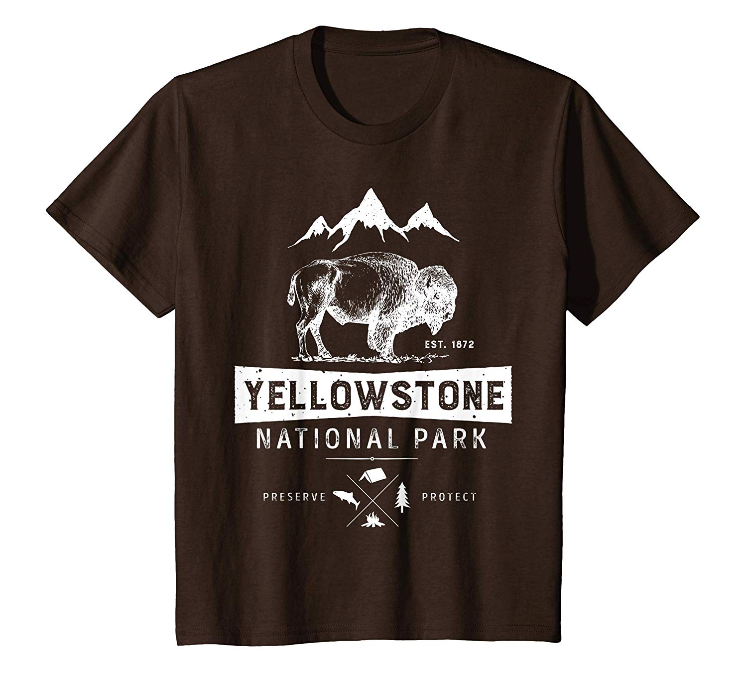 Yellowstone Logo - Amazon.com: Yellowstone National Park T shirt US Bison Buffalo ...
