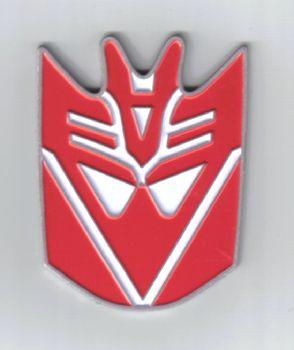 Red Transformers Logo - Transformers Decepticon Red Face Logo Metal Enamel Badge | Starbase ...
