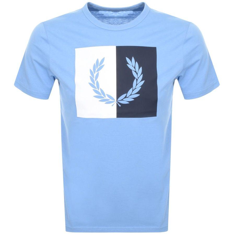 Blue Wreath Logo - Fred Perry Split Laurel Wreath Logo T Shirt Blue | Mainline Menswear