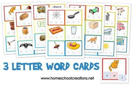 3 Letter Word Logo - Three Letter Word Cards ~ Free Printable
