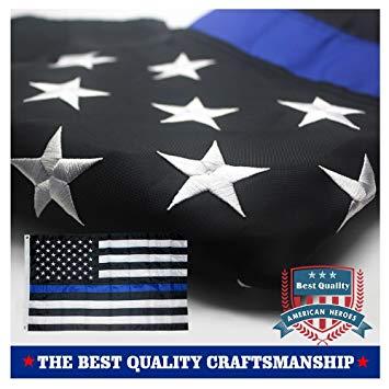 Blue Flag with Stars Logo - Amazon.com : VSVO Thin Blue Line American Police Flag 3x5 ft ...