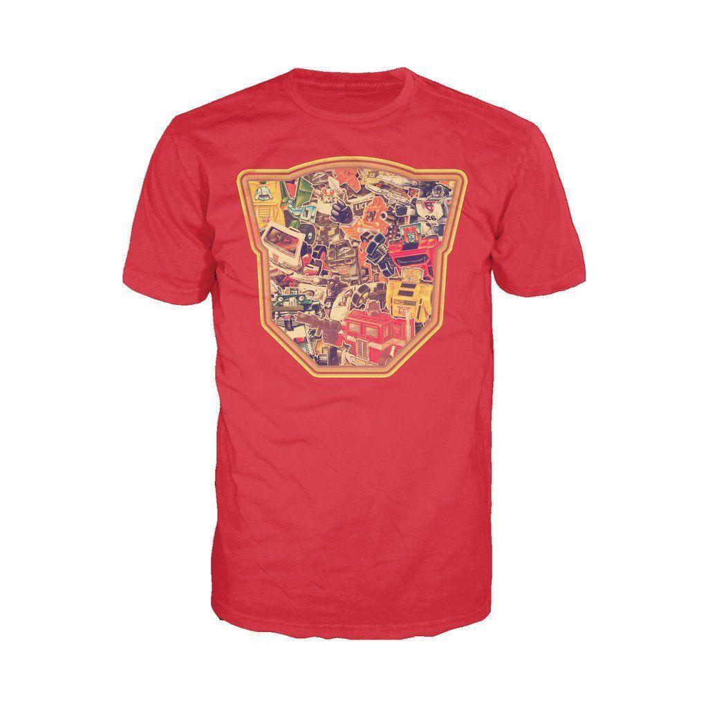 Red Transformers Logo - Transformers Autobot Montage Logo Official Men's T Shirt Red