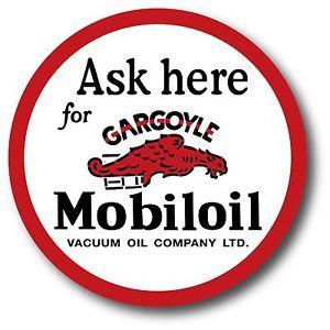 Mobil Oil Logo - ROUND SUPER HIGH GLOSS 4 INCH MOBIL OIL GARGOYLE MOBILE GAS DECAL ...