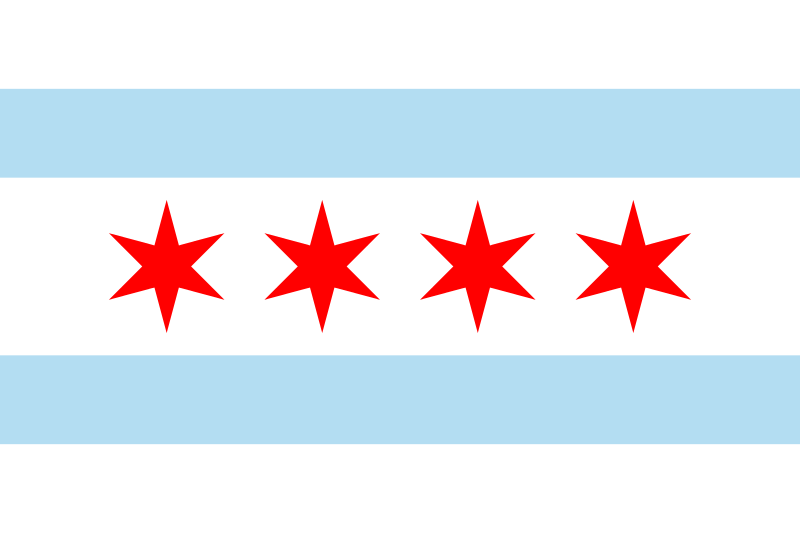 Blue Flag with Stars Logo - Flag of Chicago, Illinois.svg