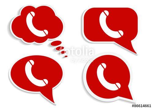 Red Word Bubble Logo - Phone On Red Word Bubble Speech Stock Image And Royalty Free Vector