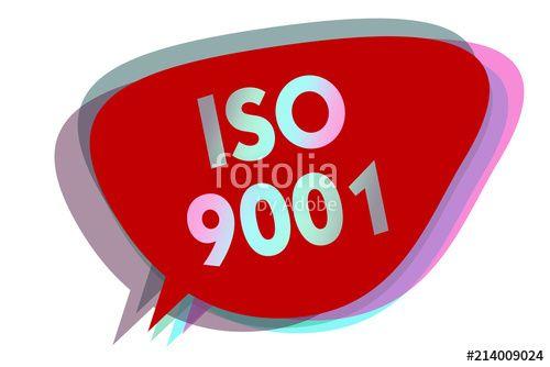 Red Word Bubble Logo - Word writing text Iso 9001. Business concept for designed help ...
