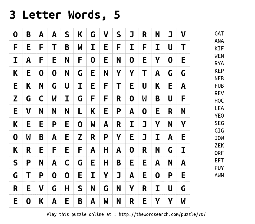 3 Letter Word Logo - Download Word Search on 3 Letter Words, 5