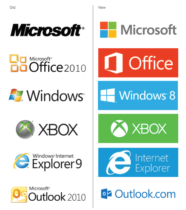 Old vs New Microsoft Logo - Consistency in Program Logos | Church Juice