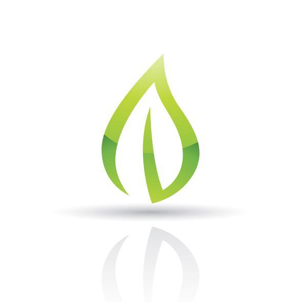 White Leaf Logo - green glossy abstract leaf logo icon | Cidepix