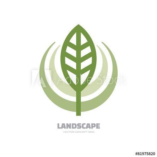 Abstract Leaf Logo - Landscape- vector logo concept illustration. Abstract leaf logo ...