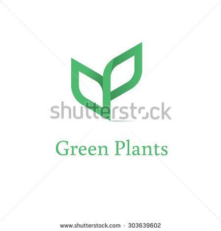 Abstract Leaf Logo - Sprout mockup eco logo, green leaf seedling, growing plant. Abstract
