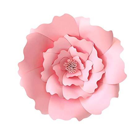 Petal Pink Green Flower Logo - Aolvo Paper Flower Templates 15.7