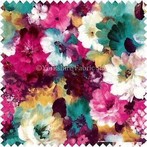 Petal Pink Green Flower Logo - Flower Floral Pattern Pink Green Print Velvet Upholstery Curtain Use ...