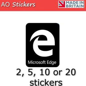 5 Black Logo - 5 10 20 Microsoft Edge black logo vinyl label sticker badge