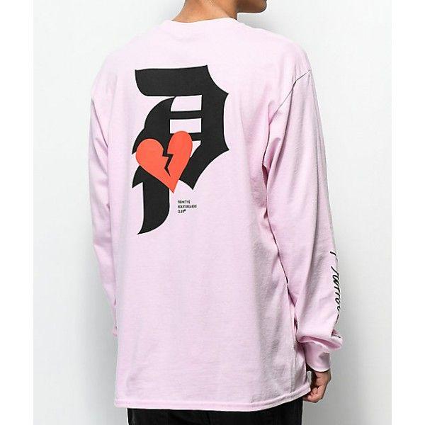 Primitive Heartbreakers Logo - Dirty P Crush Light Pink Long Sleeve T-Shirt from Primitive ...