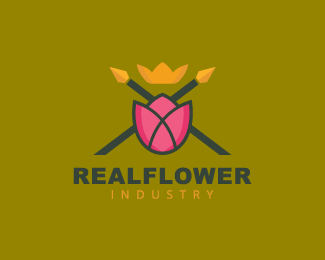 Petal Pink Green Flower Logo - Real Flower Logo. 해우리. Real flowers, Flower logo