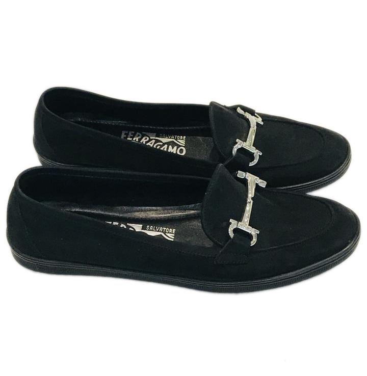 Ferragamo Black Logo - Salvatore Ferragamo Black Logo Loafers Sz 5.5