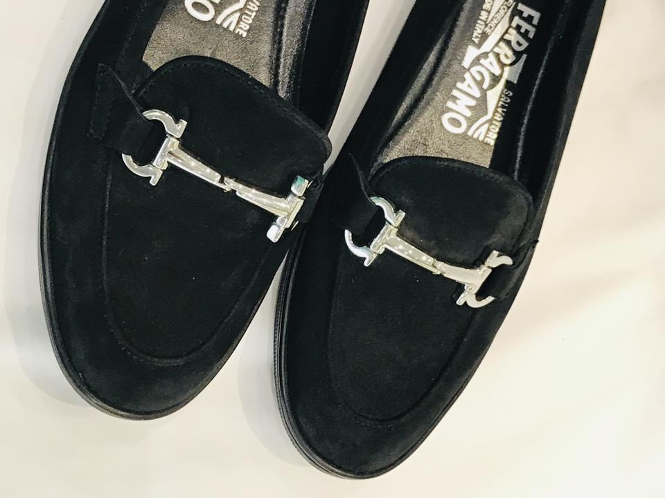 Ferragamo Black Logo - Salvatore Ferragamo Black Logo Loafers Sz 5.5