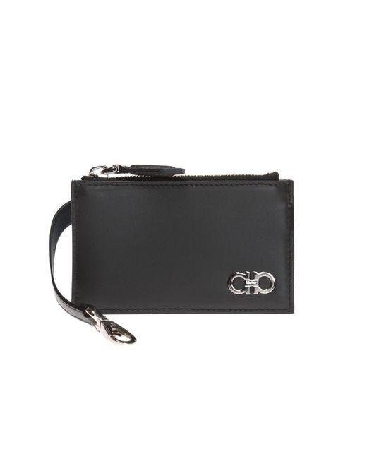 Ferragamo Black Logo - Lyst - Ferragamo Logo Wallet in Black for Men