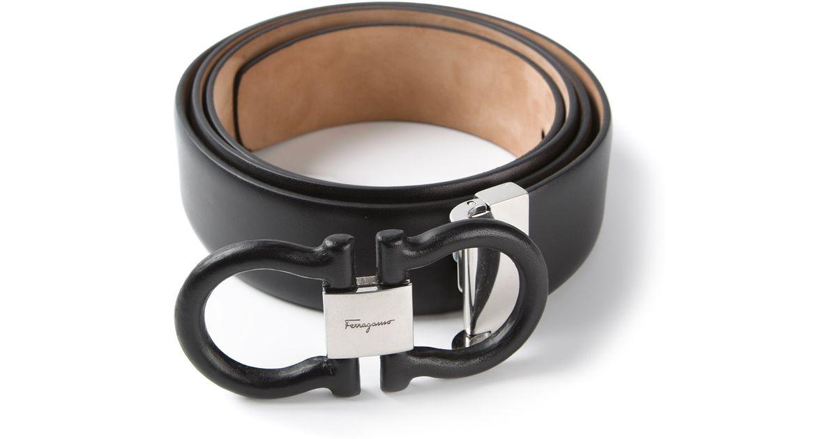 Ferragamo Black Logo - Lyst - Ferragamo Logo Buckle Belt in Black for Men