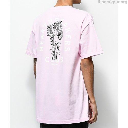 Primitive Heartbreakers Logo - Men's Primitive Club Pink T-Shirt Screen printed rose logo on left ...