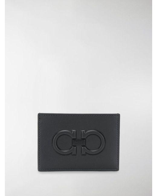 Ferragamo Black Logo - Lyst - Ferragamo Logo Cardholder Pouch in Black