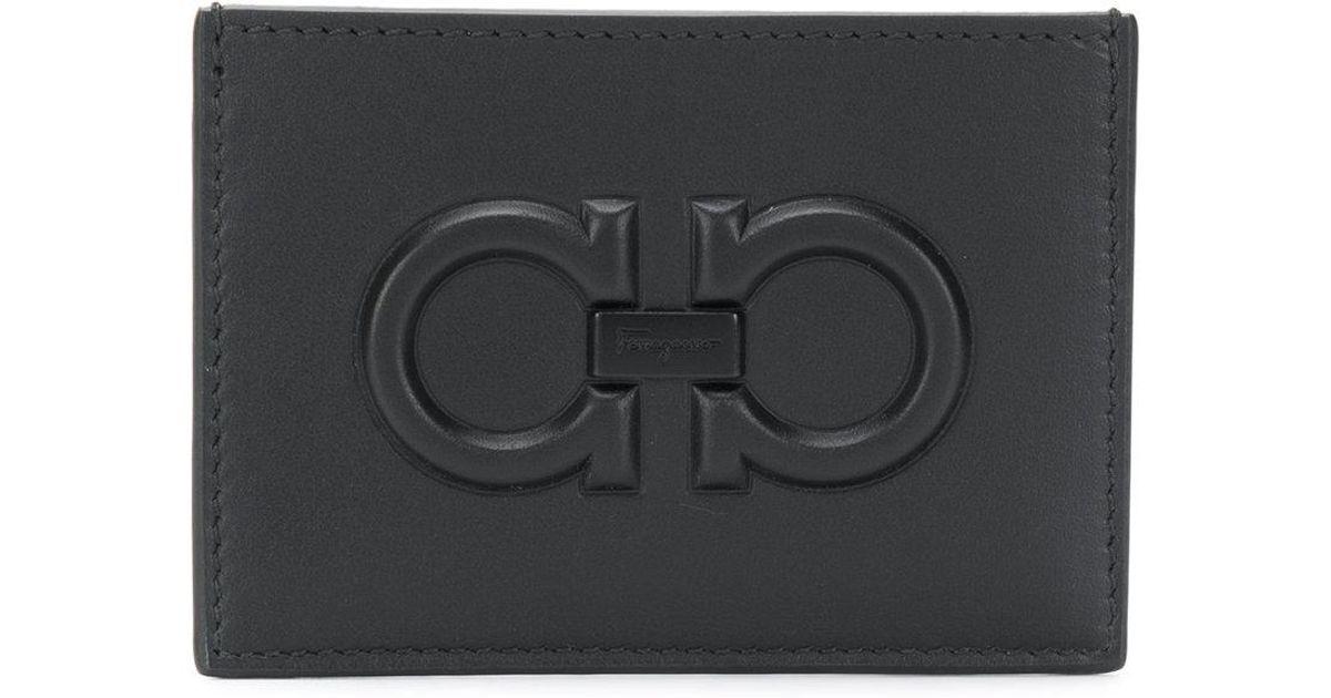 Ferragamo Black Logo - Ferragamo Logo Cardholder Pouch in Black for Men - Lyst