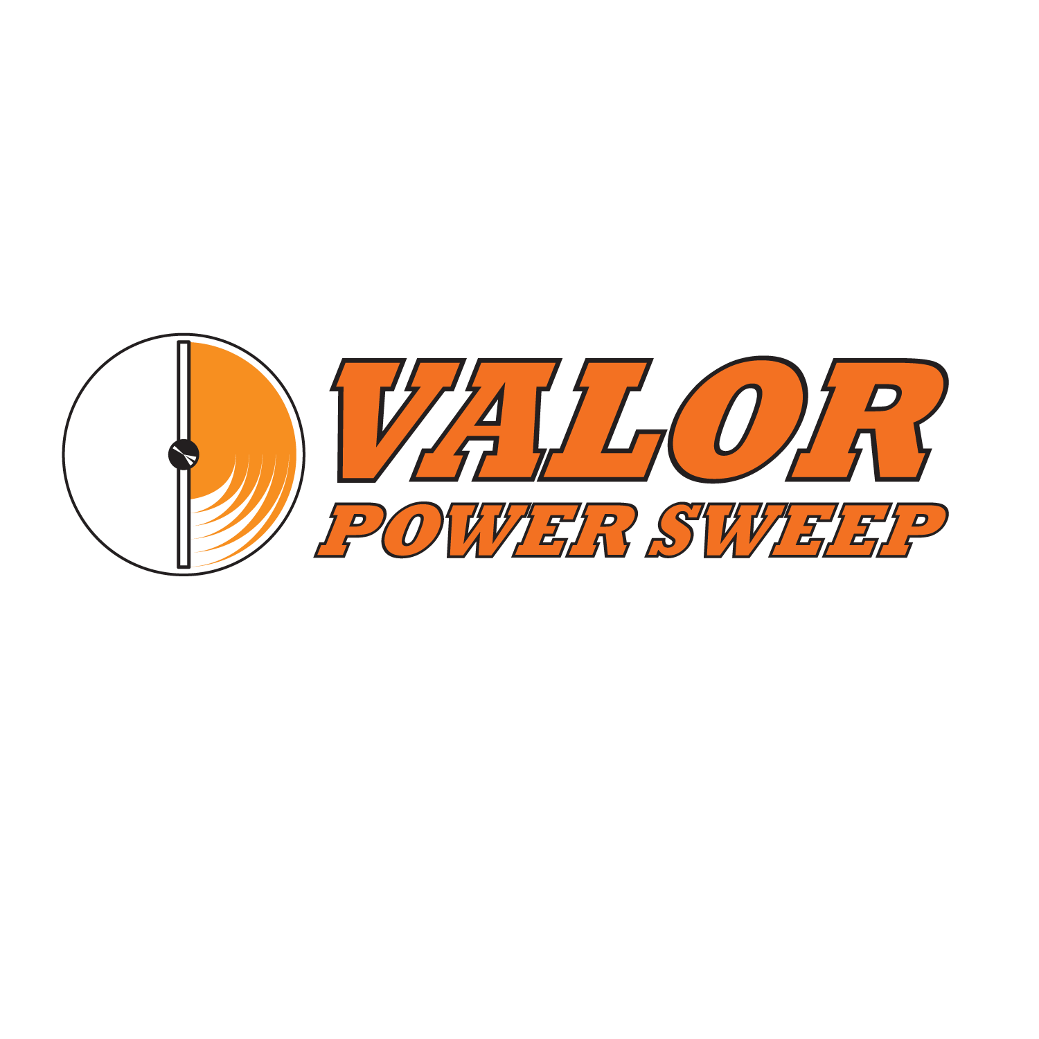 Orange Sweep Logo - Bold, Masculine, Agriculture Logo Design for Valor Power Sweep