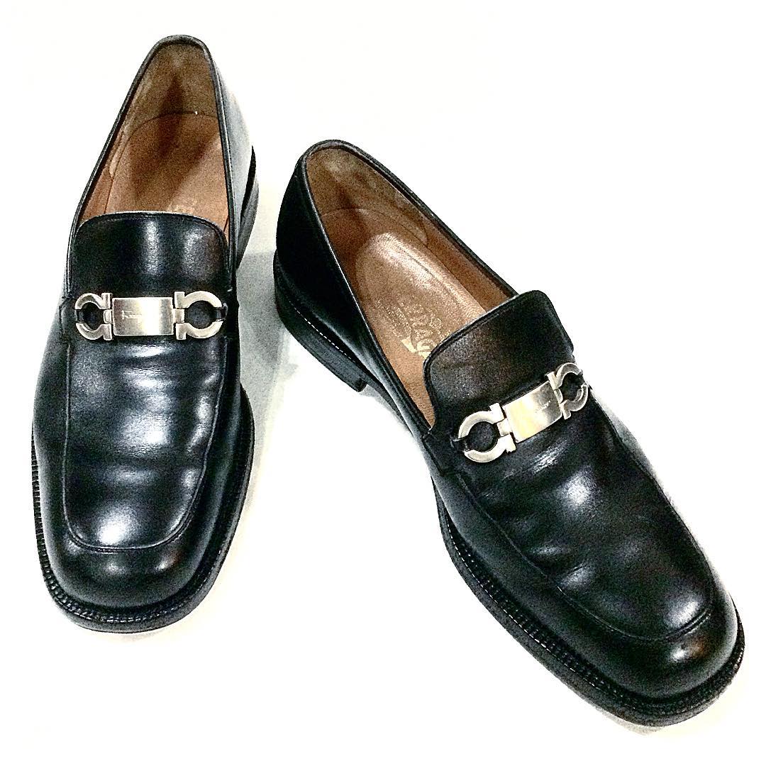 Ferragamo Black Logo - Salvatore Ferragamo black loafers with signature logo hardware ...