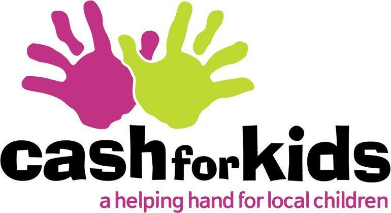 Pink Green Logo - Cash For Kids Pink And Green Hands Logo