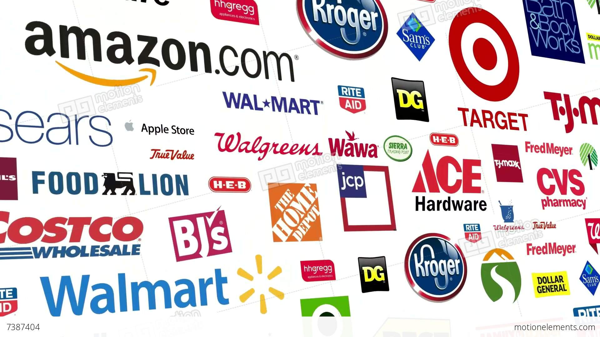 Store Brand Logo - REVERSE* Retail Brands Logo Loop Stock Animation | 7387404