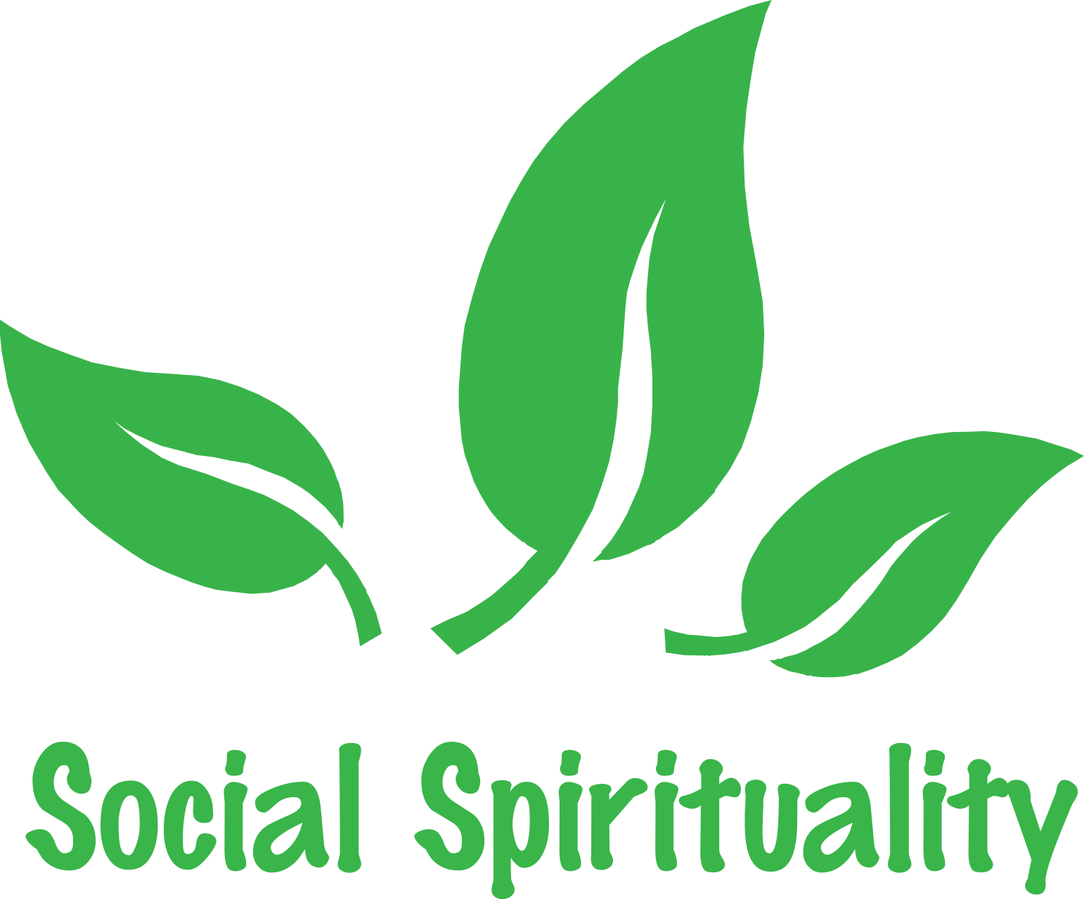 Three Green Leaves Logo - Social Spirituality – Sandie Cornish