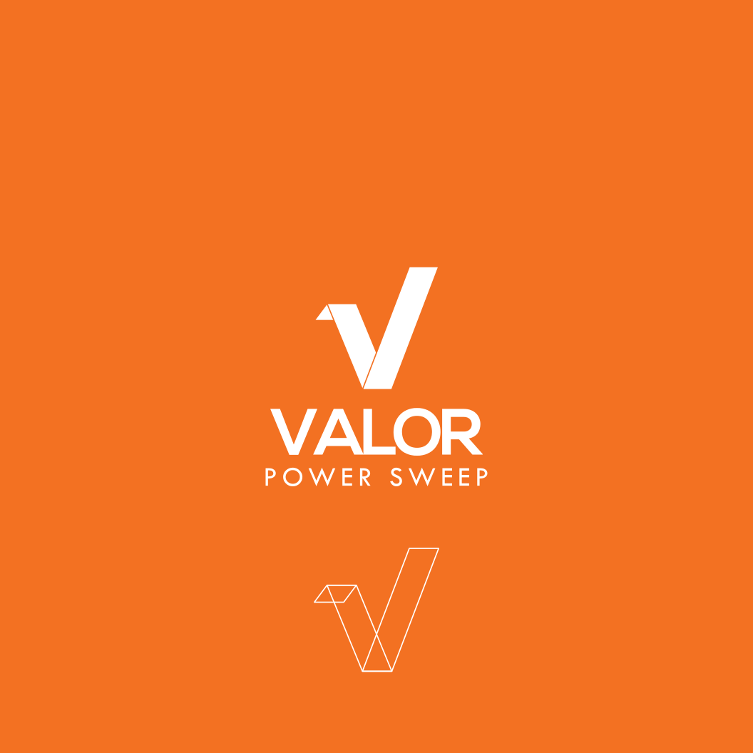 Orange Sweep Logo - Bold, Masculine, Agriculture Logo Design for Valor Power Sweep
