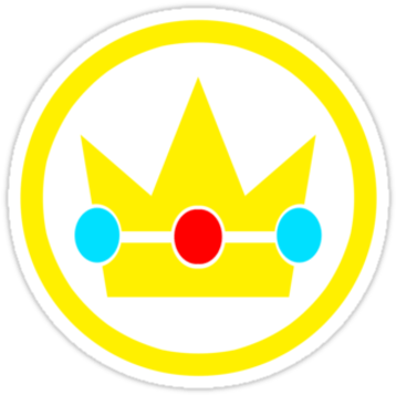 Mario Peach Logo - Download princess Peach Crown Stickers By Sirrockalot, Redbubble
