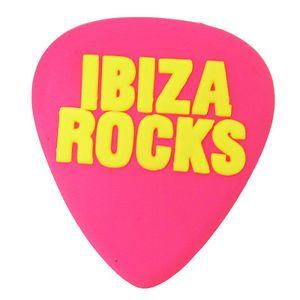 Pink Green Logo - OFFICIAL Ibiza Rocks Rubber Fridge Magnet Plectrum Logo PVC Pink