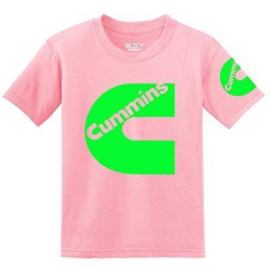 Pink Green Logo - Cummins Green Logo With Sleeve T Shirt, XXXXX Large Pink: Amazon.co