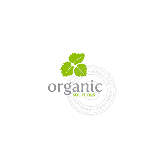 Three Green Leaves Logo - Green leaves Organic shop logo - 3 green leaves | Pixellogo