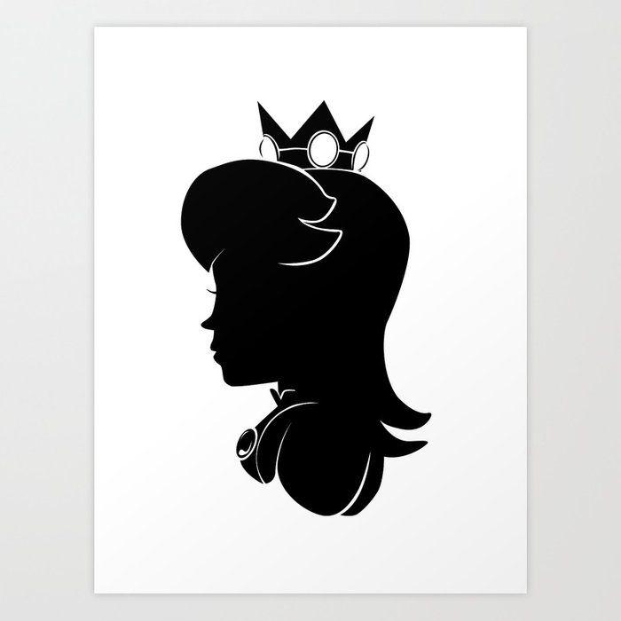 Mario Peach Logo - Princess Peach - Silhouette Art Print by gtrichardson | Society6