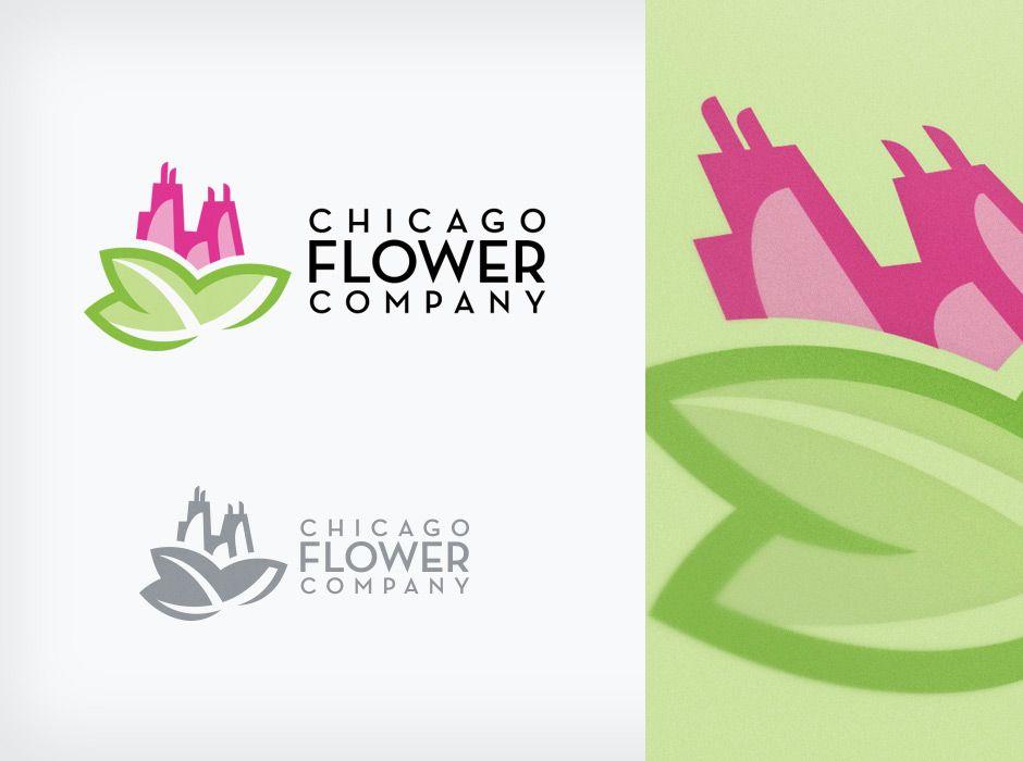Green Flower Company Logo - Purple Sage – Chicago Flower Company Logo Design