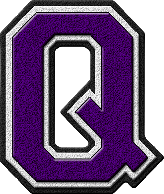 Purple Q Logo - Presentation Alphabets: Purple Varsity Letter Q