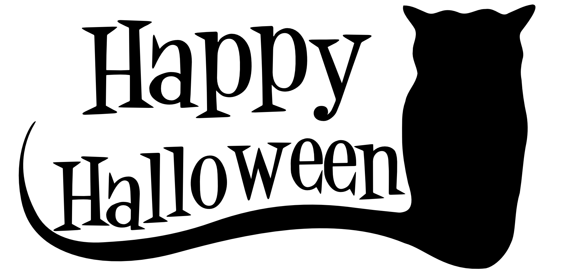 Halloween Black and White Logo - Black and white happy halloween jpg royalty free stock