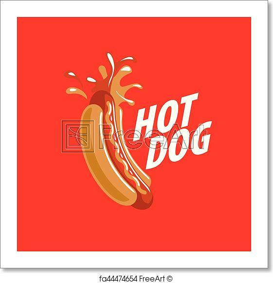 Peach Vector Logo - Free art print of Vector logo hot dog. Logo design pattern hot dog